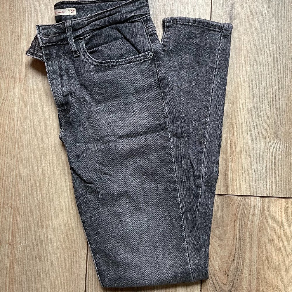Levis Skinny Jeans Light Black / Grey Wash